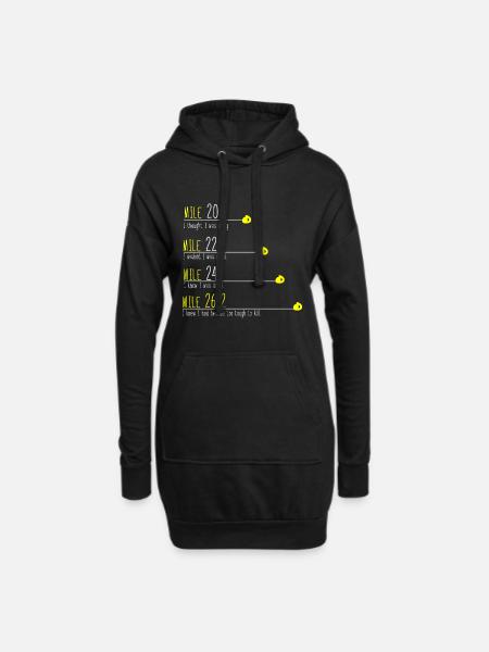 Marathon Runner Mile Gift - Hoodie Dress - black