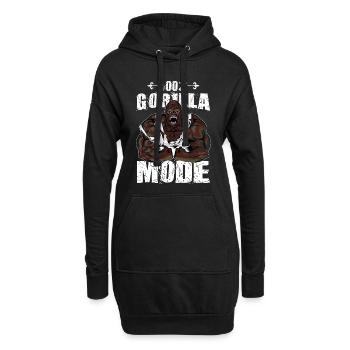 gorilla mode beast gym fitness - Sweat-shirt à capuche long Femme - noir - Devant