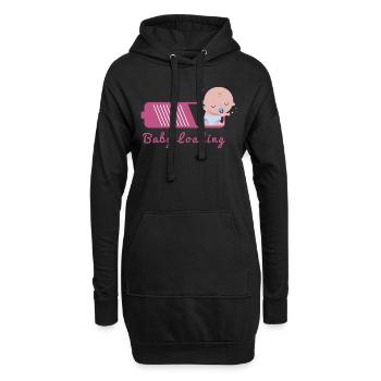 baby loading lustiger Schwangerschaft Spruch - Hoodie-Kleid - Schwarz - Vorne