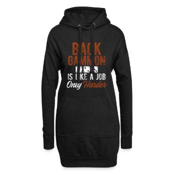 backgammon job - Hoodie-Kleid - Schwarz - Vorne