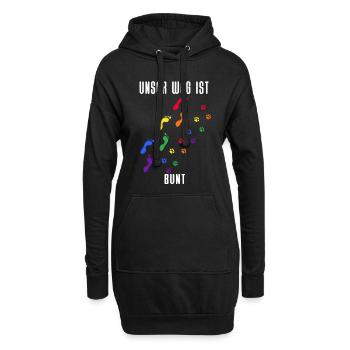 Fußspuren Pfoten Hund Regenbogen Gay Pride CSD - Hoodie-Kleid - Schwarz - Vorne