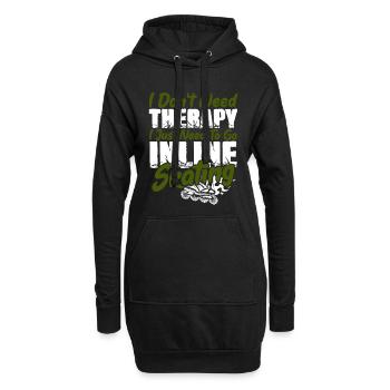therapie inline skating - Sweat-shirt à capuche long Femme - noir - Devant