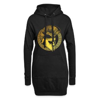 spartan casque or guerrier gladiator - Sweat-shirt à capuche long Femme - noir - Devant