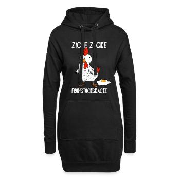 Hühnerhalter Hühnerstall Huhn Henne Frühstück Ei - Hoodie-Kleid - Schwarz - Vorne
