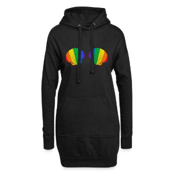Shell Bikini Bra Mermaid Pride LGBTQ Costume - Sweat-shirt à capuche long Femme - noir - Devant