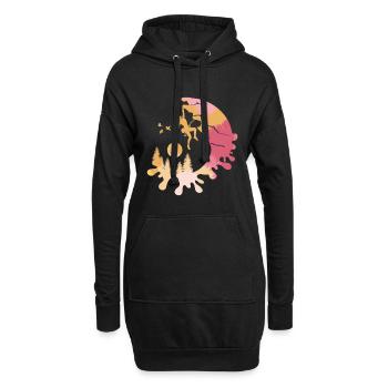 Kletterin am Berg mit Wald motiv - geschenkidee - Hoodie-Kleid - Schwarz - Vorne