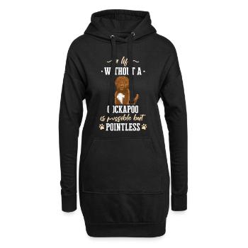 Cockapoo Chien - Sweat-shirt à capuche long Femme - noir - Devant