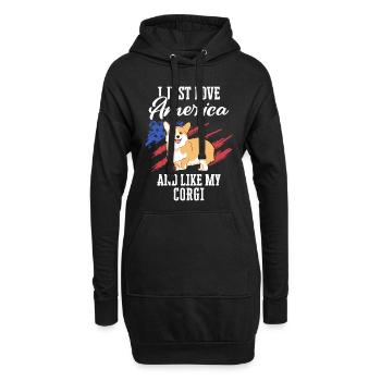 Pembroke Welsh Corgi Chiens Chiens - Sweat-shirt à capuche long Femme - noir - Devant