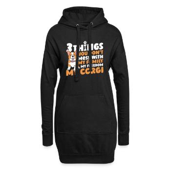 Pembroke Welsh Corgi Chiens Chiens - Sweat-shirt à capuche long Femme - noir - Devant