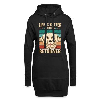Chien Golden Retriever - Sweat-shirt à capuche long Femme - noir - Devant