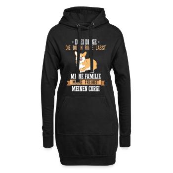 Pembroke Welsh Corgi Hund Hunde - Hoodie-Kleid - Schwarz - Vorne