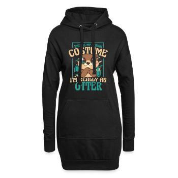 Loutre de mer - Sweat-shirt à capuche long Femme - noir - Devant