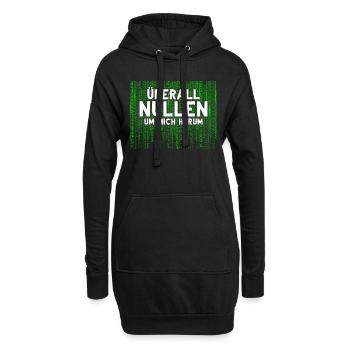 Überall Nullen Um Mich Herum Nerd Programmierer - Hoodie-Kleid - Schwarz - Vorne