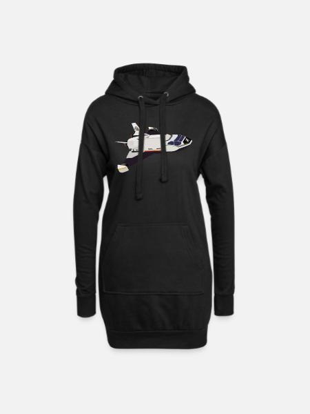 Space Shuttle Flug - Hoodie-Kleid - Schwarz