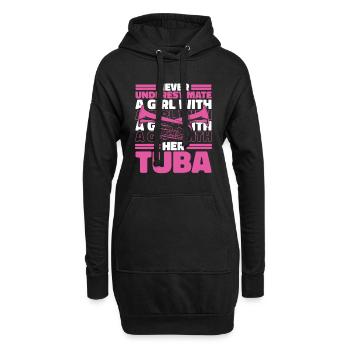 Tubiste tuba - Sweat-shirt à capuche long Femme - noir - Devant