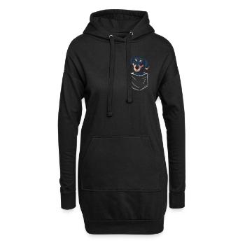 Dackel Hund - Hoodie-Kleid - Schwarz - Vorne