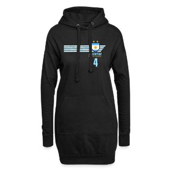 Argentinien Albiceleste Fußball Fan Trikot - Hoodie-Kleid - Schwarz - Vorne