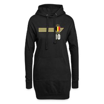 Belgien Teufel Patriotismus Fussball Fan Trikot - Hoodie-Kleid - Schwarz - Vorne