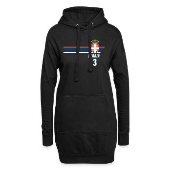 Serbie Srbija Patriotism Football Fan Jersey - Sweat-shirt à capuche long Femme - noir - Devant