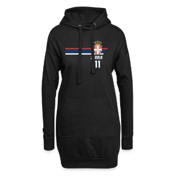 Serbie Srbija Patriotism Football Fan Jersey - Sweat-shirt à capuche long Femme - noir - Devant