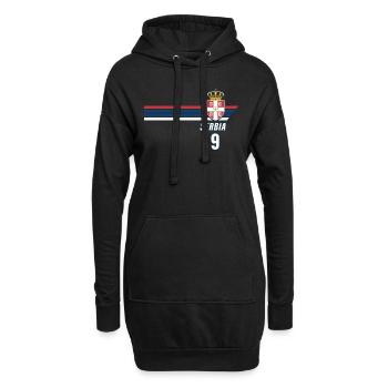 Serbie Srbija Patriotism Football Fan Jersey - Sweat-shirt à capuche long Femme - noir - Devant