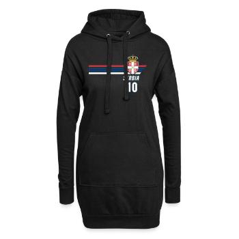 Serbie Srbija Patriotism Football Fan Jersey - Sweat-shirt à capuche long Femme - noir - Devant