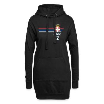 Serbie Srbija Patriotism Football Fan Jersey - Sweat-shirt à capuche long Femme - noir - Devant