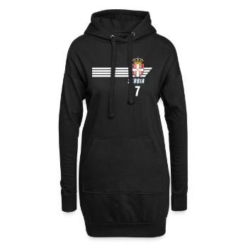 Serbie Srbija Patriotism Football Fan Jersey - Sweat-shirt à capuche long Femme - noir - Devant