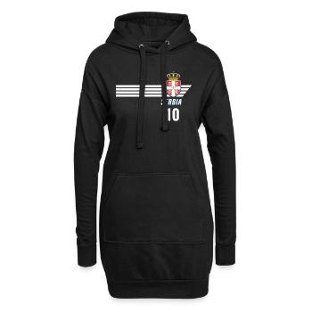 Serbie Srbija Patriotism Football Fan Jersey - Sweat-shirt à capuche long Femme - noir - Devant