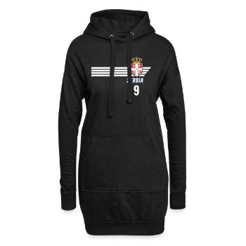 Serbie Srbija Patriotism Football Fan Jersey - Sweat-shirt à capuche long Femme - noir - Devant