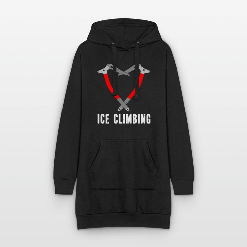 Ich Liebe Eisklettern Eiskletterer Eispickel Hoodie-Kleid