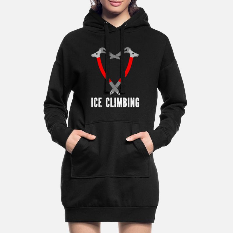 Ich Liebe Eisklettern Eiskletterer Eispickel Hoodie-Kleid