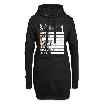 Chef de chœur Orchestre Musique Musique Clé - Sweat-shirt à capuche long Femme - noir - Devant