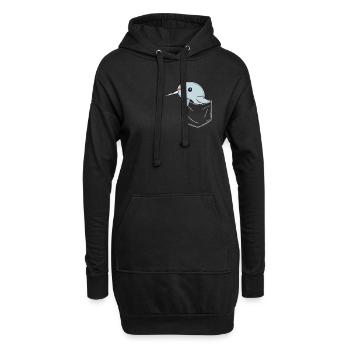Narwal Wal Ozean Narwale Wale - Hoodie-Kleid - Schwarz - Vorne