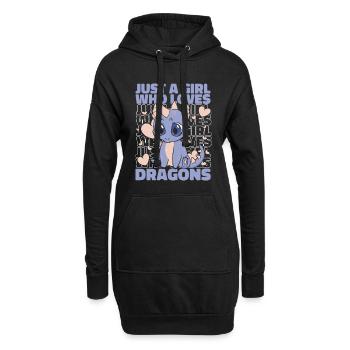 Drache Mystisch Drachen Fantasie - Hoodie-Kleid - Schwarz - Vorne