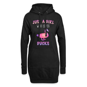Duck Ducks Bird Animal Quack - Hoodie Dress - black - Front