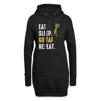 Guitare Guitariste Musicien Guitare acoustique Instruments - Sweat-shirt à capuche long Femme - noir - Devant