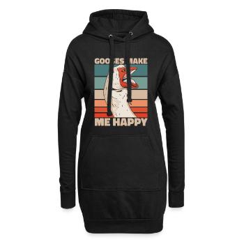 Oie Animal Oies - Sweat-shirt à capuche long Femme - noir - Devant
