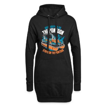 Pontonboot Kapitän Ponton Boote - Hoodie-Kleid - Schwarz - Vorne