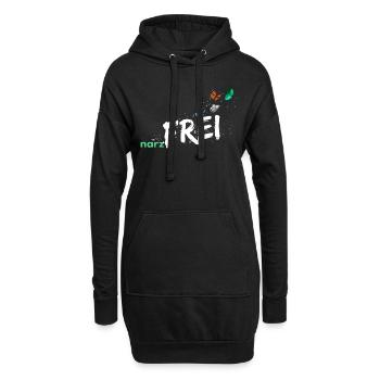 narzfrei weiß - Hoodie-Kleid - Schwarz - Vorne