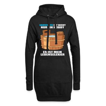 Saunieren Sauna Saunameister Wellness Erholung - Hoodie-Kleid - Schwarz - Vorne