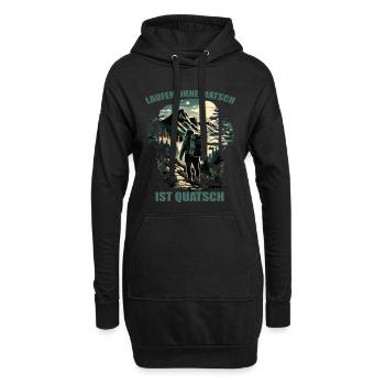 Laufen ohne Matsch ist Quatsch - Hoodie-Kleid - Schwarz - Vorne