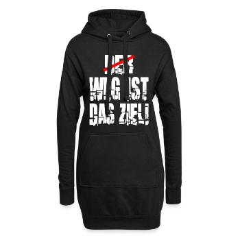 weg ist das Ziel Motivation Spruch Statement - Hoodie-Kleid - Schwarz - Vorne