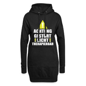 Achtung Gestört Nicht therapierbar - Hoodie-Kleid - Schwarz - Vorne