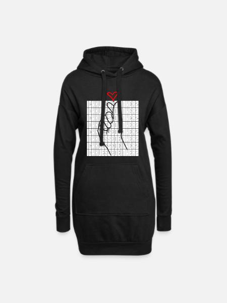 Ich Kuesse Dein Herz Liebe Botschaft - Hoodie-Kleid - Schwarz