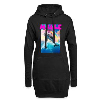 Mallefiziert Delfin Urlaub Mallorca Ibiza Malle - Hoodie-Kleid - Schwarz - Vorne