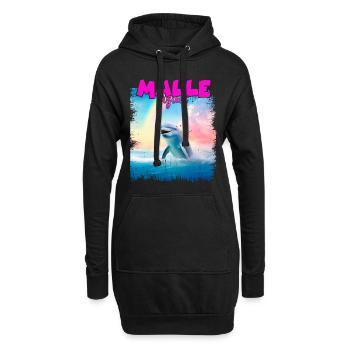 Mallefiziert Delfin Urlaub Mallorca Ibiza Malle - Hoodie-Kleid - Schwarz - Vorne