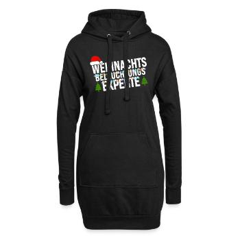 Weihnachtsbeleuchtungsexperte Lichterkette Xmas - Hoodie-Kleid - Schwarz - Vorne