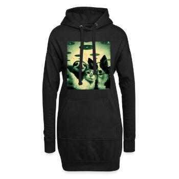 Waaaas ? Nous? Nopee Alien, Chat, Chien, Paresseux, OVNI - Sweat-shirt à capuche long Femme - noir - Devant