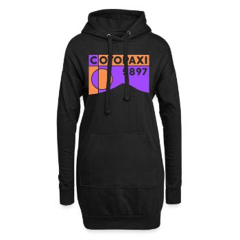 Ascension du volcan Cotopaxi en haute altitude en Équateur - Sweat-shirt à capuche long Femme - noir - Devant